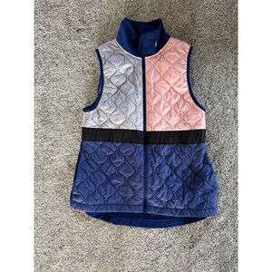 Women’s Nike Aerolayer Running Vest Gray Navy Pink Mock Neck sz S
